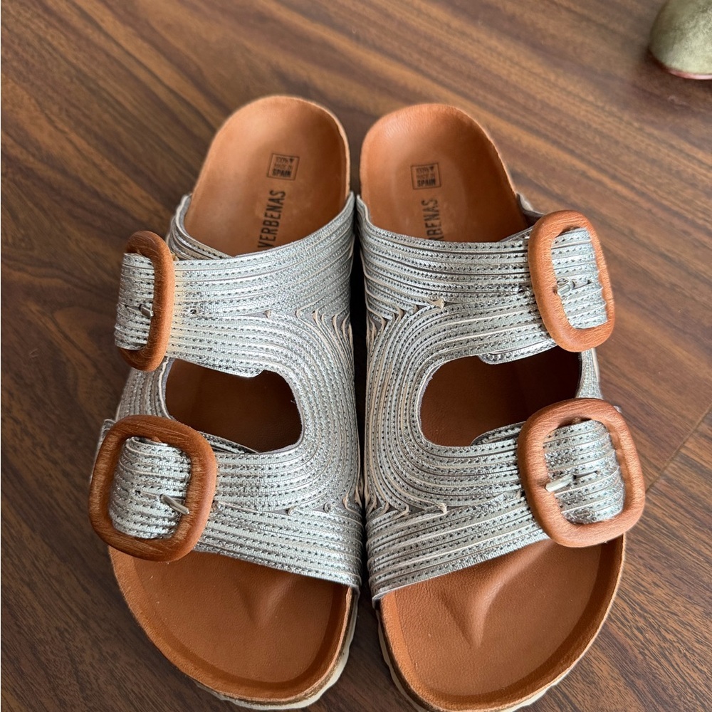 Verbenas Double Buckle Cork Sandals – Made in Spain – Size 39